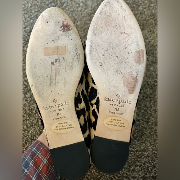 Kate Spade Animal Print Loafers Womens 7 Real Fur - Picture 4 of 5